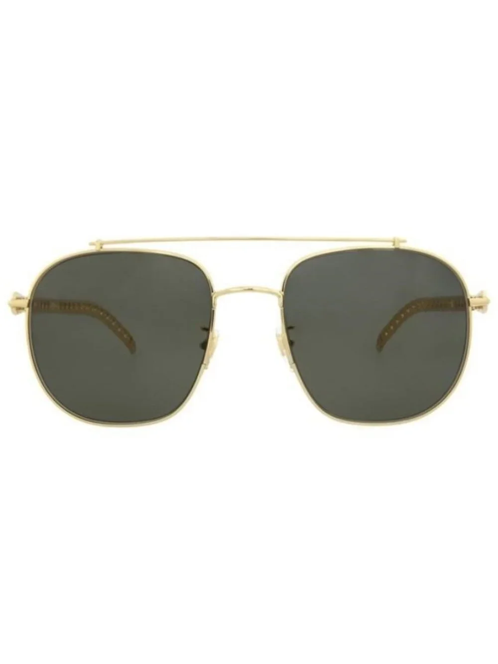 New Gucci Mens Square/Rectangle Gold Gold Grey Fashion Designer Sunglasses